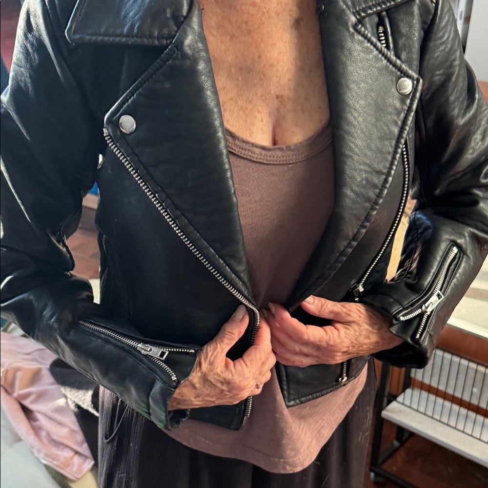 Forever 21 Black Leather Biker Jacket